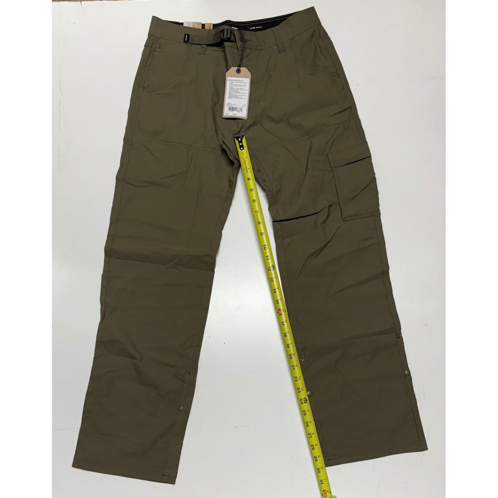 Prana Stretch Zion Pants II Mens 31x32 Olive Green Cargo Relaxed Fit Outdoor New